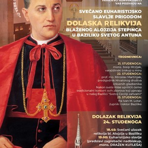 Svečano euharistijsko slavlje prigodom dolaska relikvija bl. Alojzija Stepinca u Baziliku sv. Antuna Padovanskog